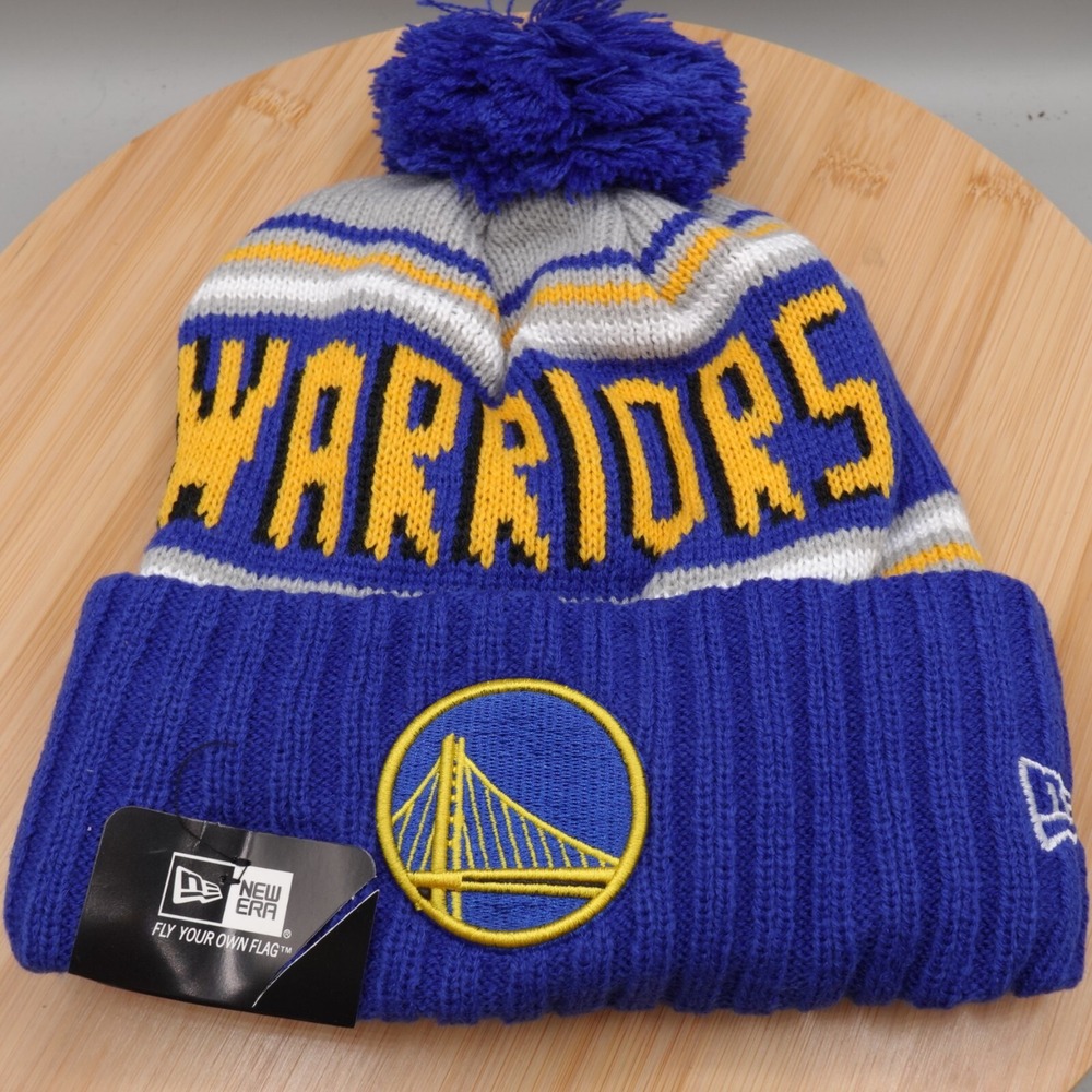 Golden State Warriors Beanie Toboggan Blue New Era Caps Pom Basketball‎ NBA